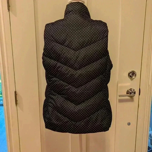 Gap Navy with White Polkadot Puffer Vest, Size M - Picture 4 of 7